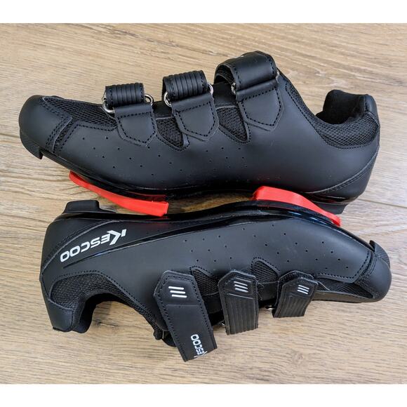 Kescoo Cycling Shoes Unisex Size 5.5, 7.5 Black Mesh Delta Cleats Installed - Picture 4 of 12